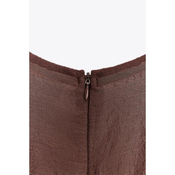 ZARA PLEATED WAIST KNIT DRESS WITH MATCHING DETAIL - Picture 7 of 7